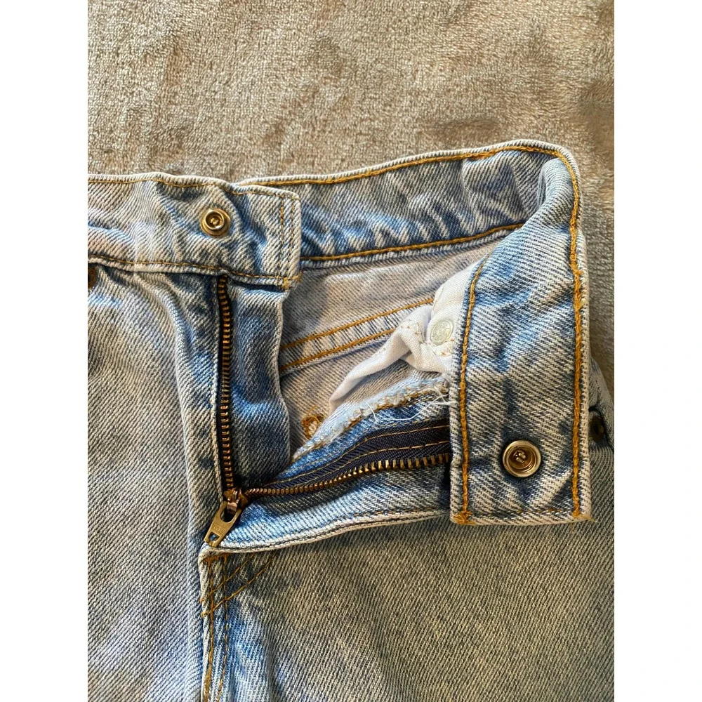 Levi's Jeans Kids 7 Slim Light Blue Orange Tab Vintage Made in USA 90s